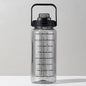 Sports water cup portable large capacity 2000ml plastic cup with straw scale men and women kettle water cup