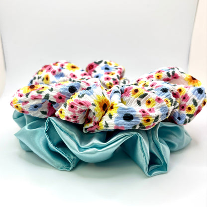 Seafoam & Floral Summer Scrunchie Set Enchanted Scrunch