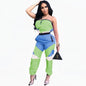 Color Block Sexy Strapless Jumpsuit for Women