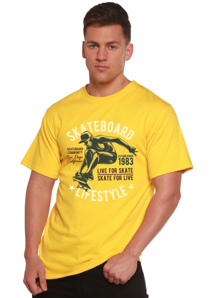 Skateboard Lifestyle Men's Bamboo Viscose/Organic Cotton Short Sleeve Graphic T-Shirt Spun Bamboo