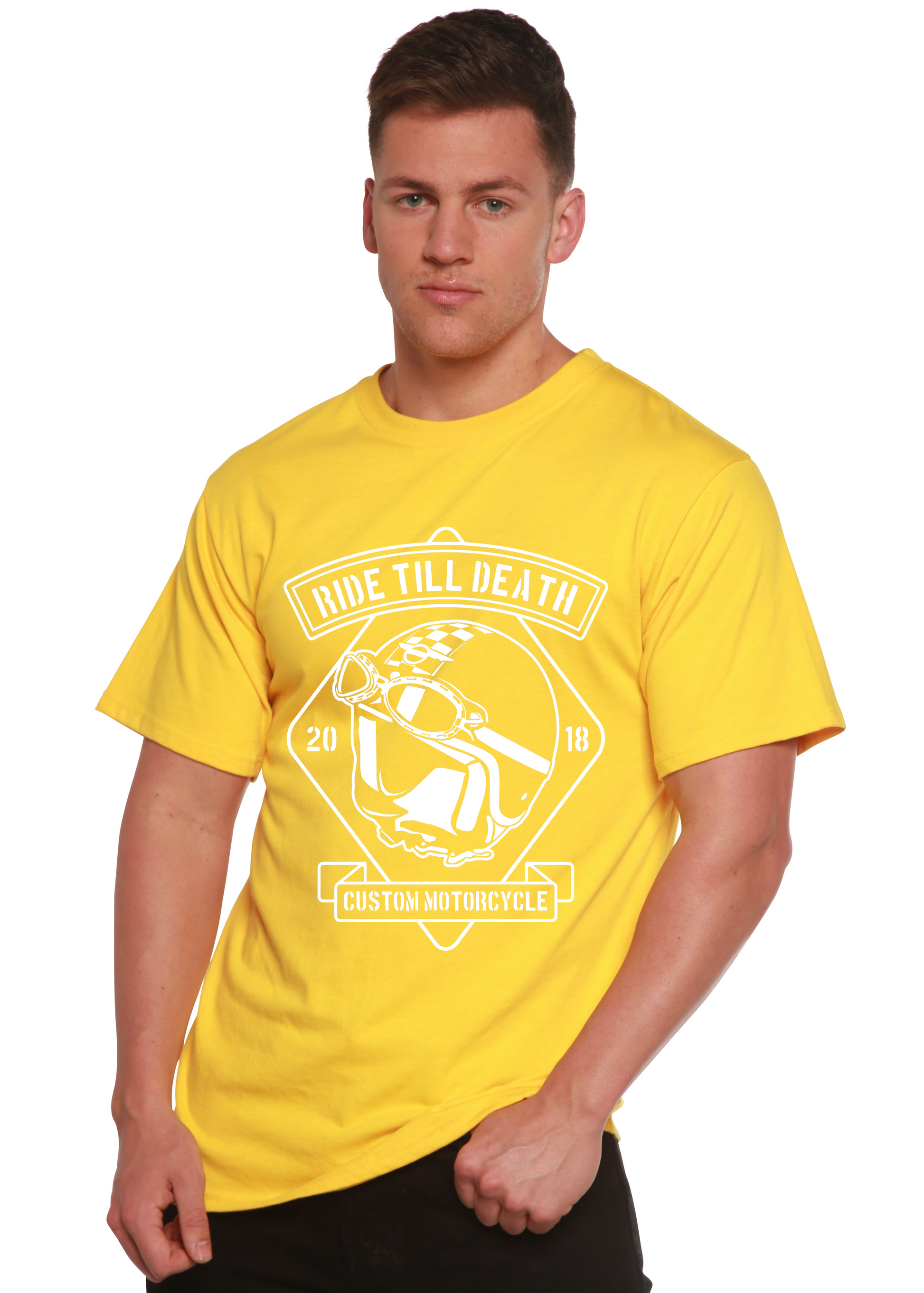 Ride Till Death Spun Bamboo® Men's Bamboo Viscose/Organic Cotton Short Sleeve Graphic T-Shirt Spun Bamboo