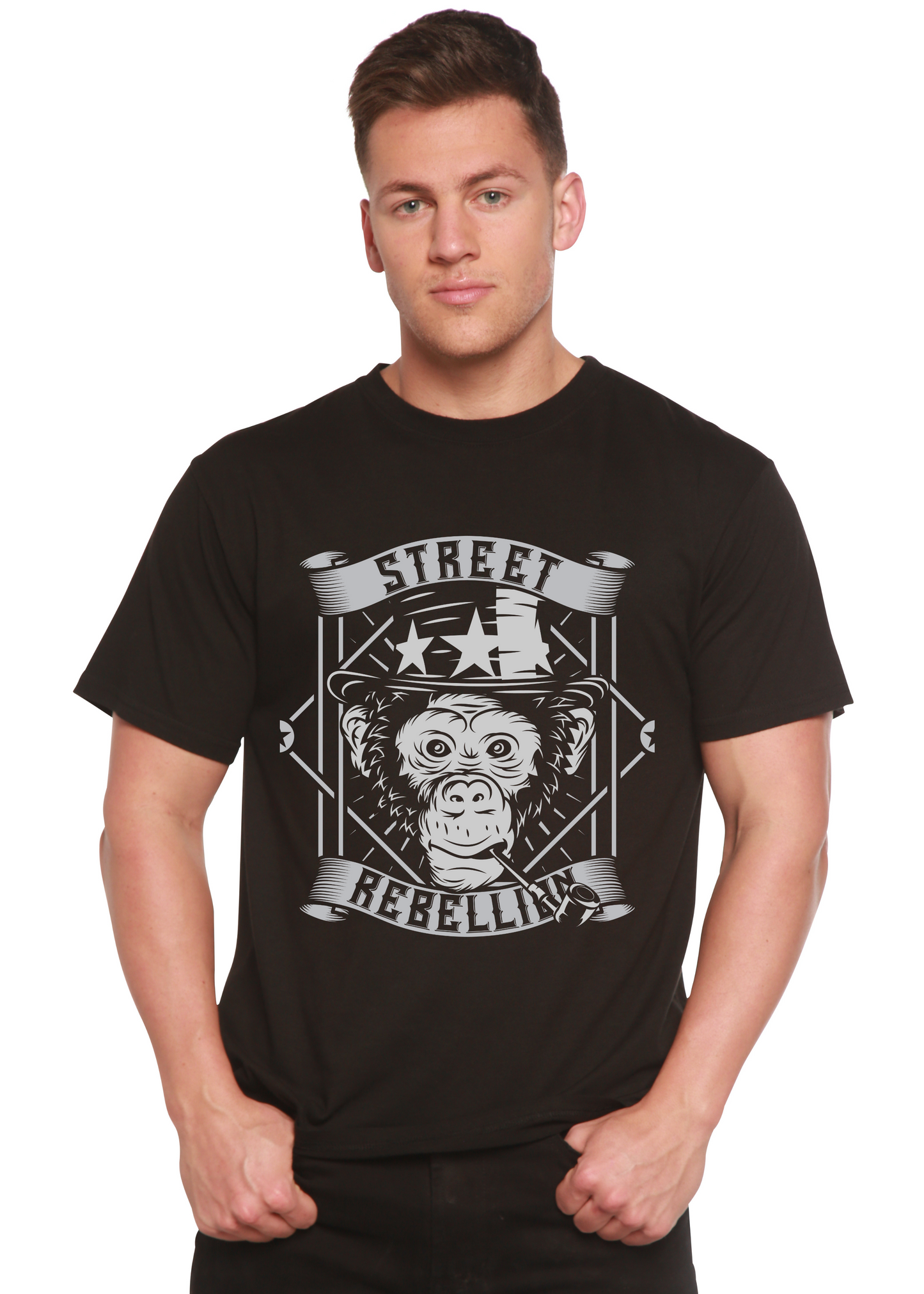 Street Men's Bamboo Viscose/Organic Cotton Short Sleeve Graphic T-Shirt Spun Bamboo
