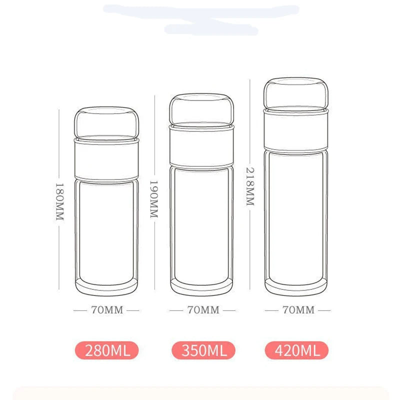 Double Wall Glass Tea Infuser Bottle ViralGalleria.com
