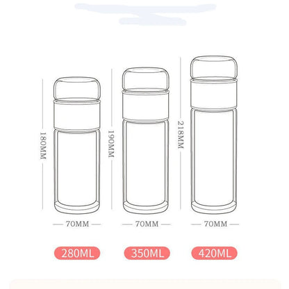 Double Wall Glass Tea Infuser Bottle ViralGalleria.com