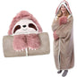 Winter Hooded Flannel Sloth Shaped Blanket ViralGalleria.com
