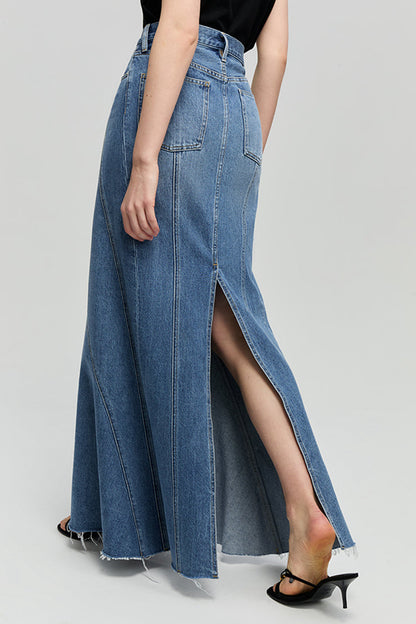 Ocean Wave Denim Skirt HJ821 Hey Joanie