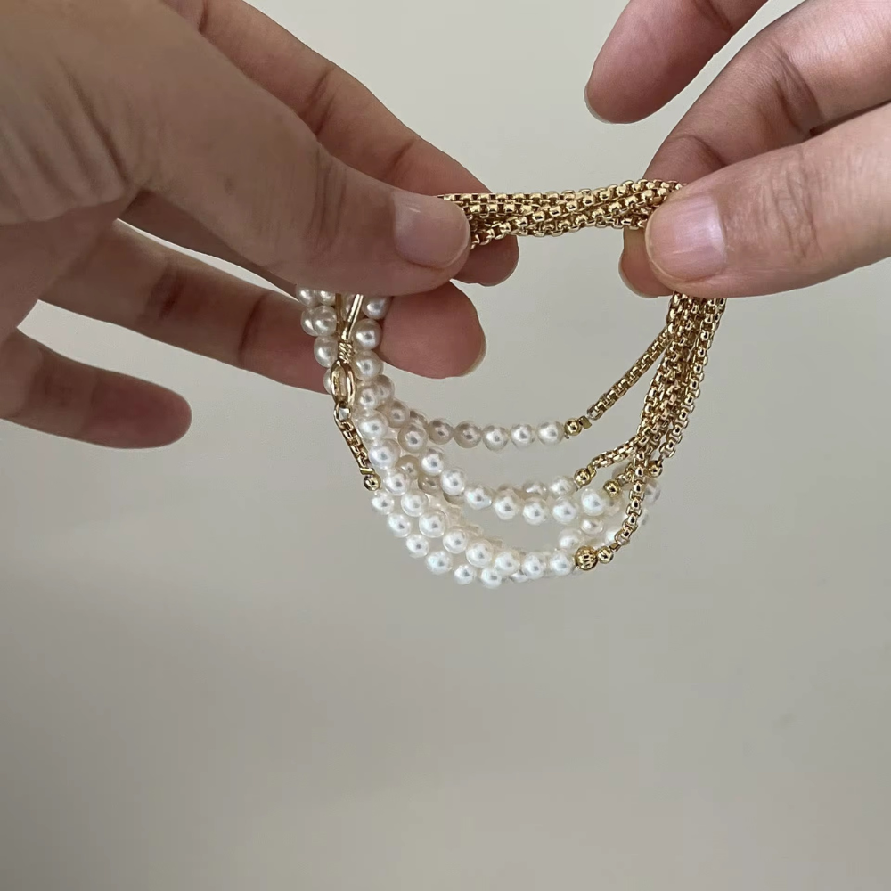 Pearl and Gold Chain Wrap Necklace ~ Deep South Originals Deep South Originals