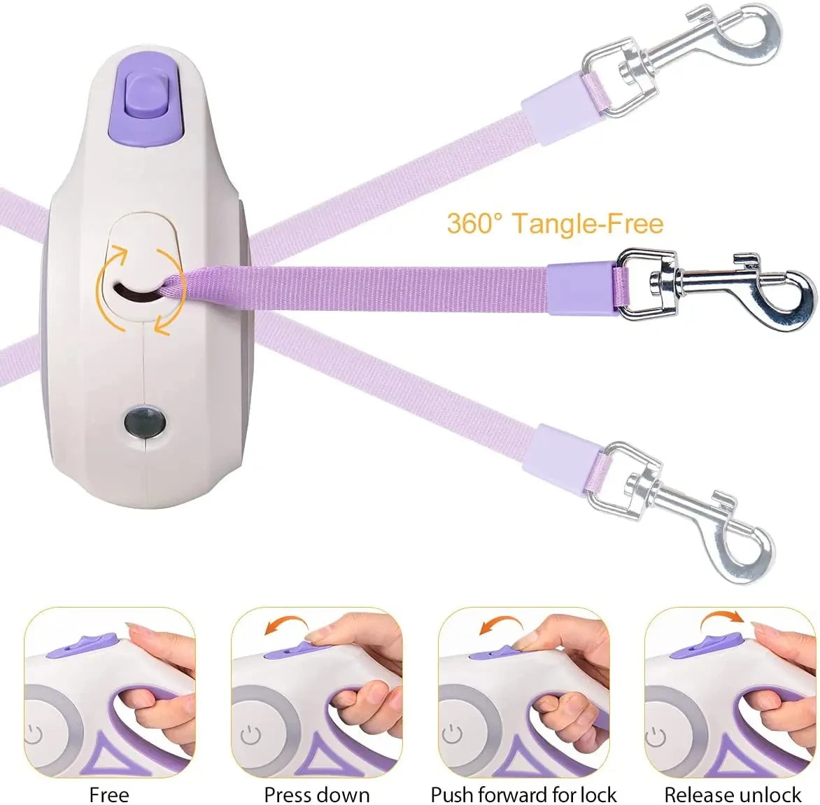 Automatic Retractable Luminous Dog Walking Rope ViralGalleria.com