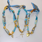 Scarf Necklace ~ Blue Horse Pattern Deep South Originals