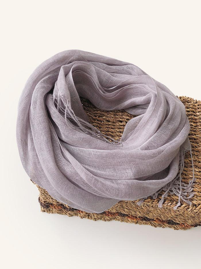 100% Linen Lightweight Solid Color Scarf BIANCA LINTICO