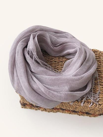 100% Linen Lightweight Solid Color Scarf BIANCA LINTICO