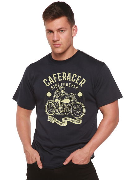 Caferacer Ride Forever Men's Bamboo Viscose/Organic Cotton Short Sleeve Graphic T-Shirt Spun Bamboo