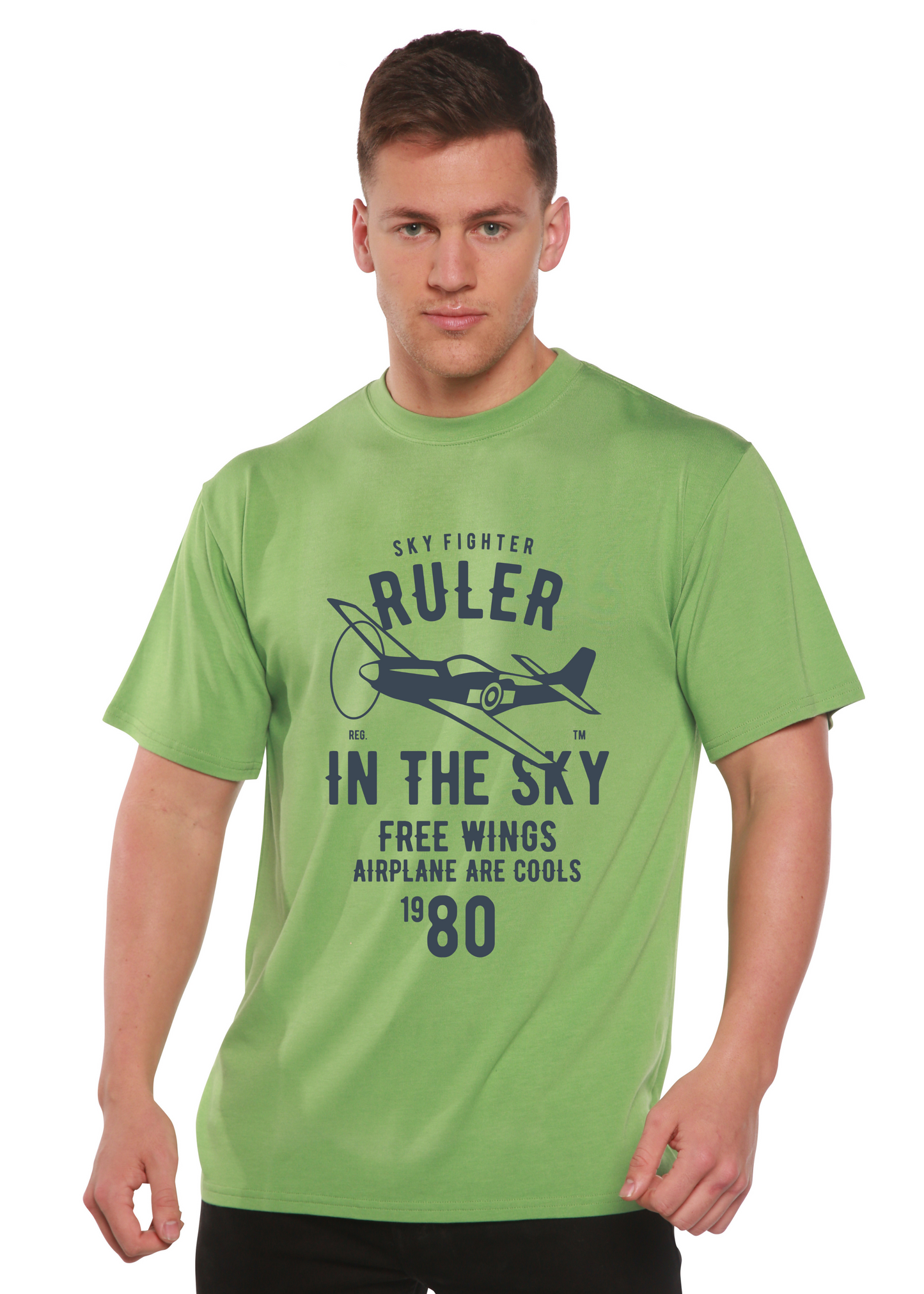 Ruler In The Sky Spun Bamboo® Men's Bamboo Viscose/Organic Cotton Short Sleeve Graphic T-Shirt Spun Bamboo