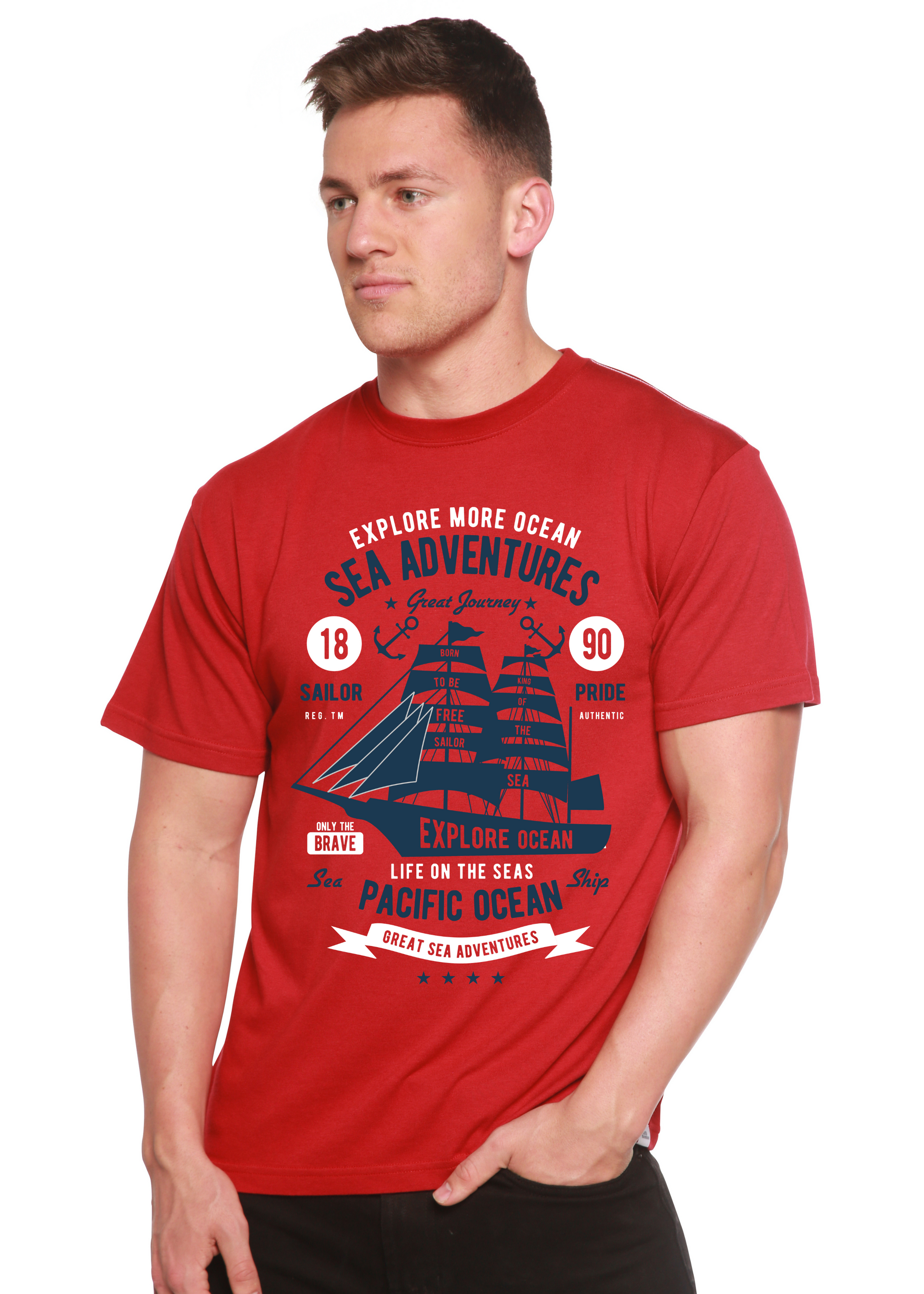 Sea Adventures Spun Bamboo® Men's Bamboo Viscose/Organic Cotton Short Sleeve Graphic T-Shirt Spun Bamboo