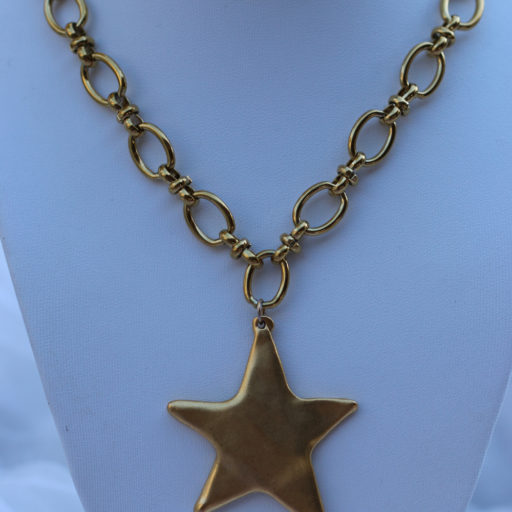 Star Pendant Necklace 14K Gold Plated Stainless Steel Deep South Originals
