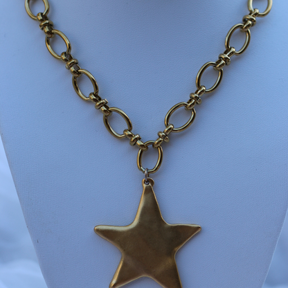 Star Pendant Necklace 14K Gold Plated Stainless Steel Deep South Originals
