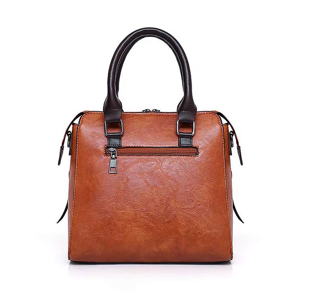 Vintage Leather 4-Piece Messenger Bag Set | Luxury Leather Tote, Clutch & Wallet Set Country in My Heart