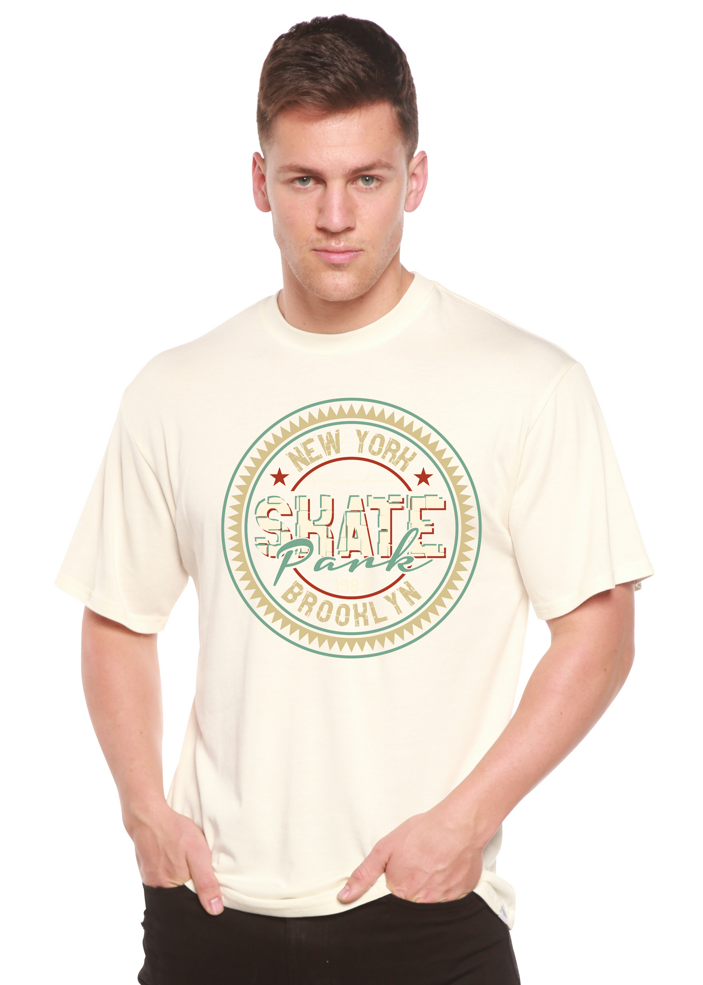 New York Skate Pank Men's Bamboo Viscose/Organic Cotton Short Sleeve Graphic T-Shirt Spun Bamboo