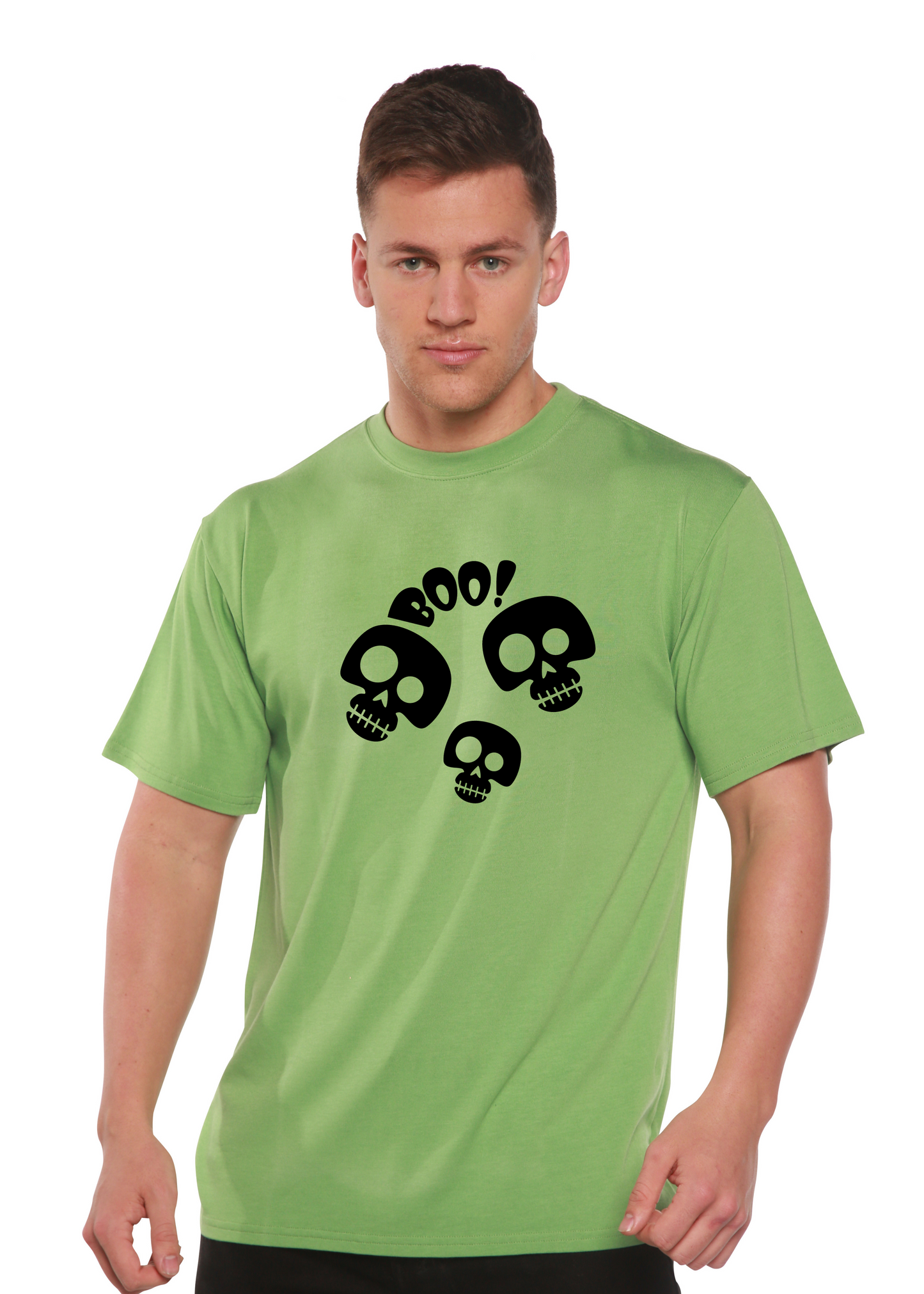 Halloween Boo Unisex Bamboo Viscose/Organic Cotton Short Sleeve Graphic T-Shirt Spun Bamboo