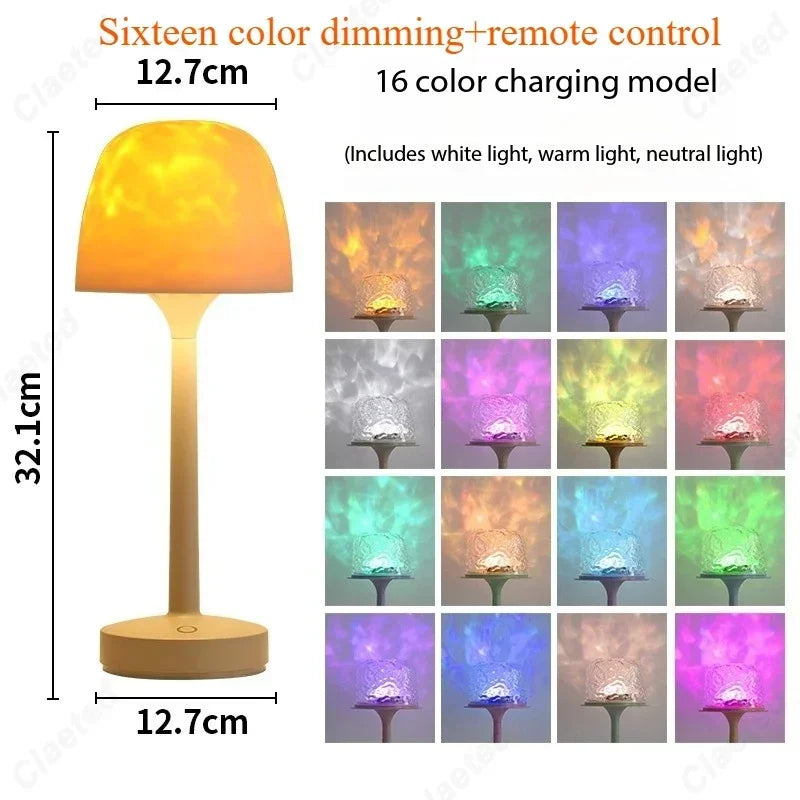 Mushroom Table Lamp with Water Ripple Projection ViralGalleria.com