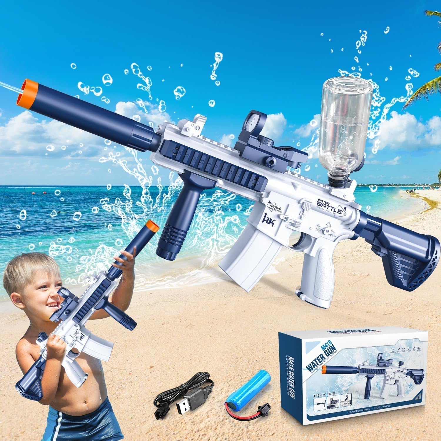 New Electric Water Gun Automatic Squirt Rifle Toy Gun ViralGalleria.com