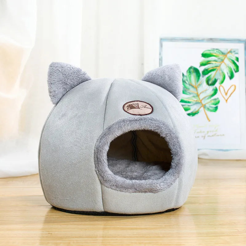 Little Winter Cat Bed Basket Cave ViralGalleria.com