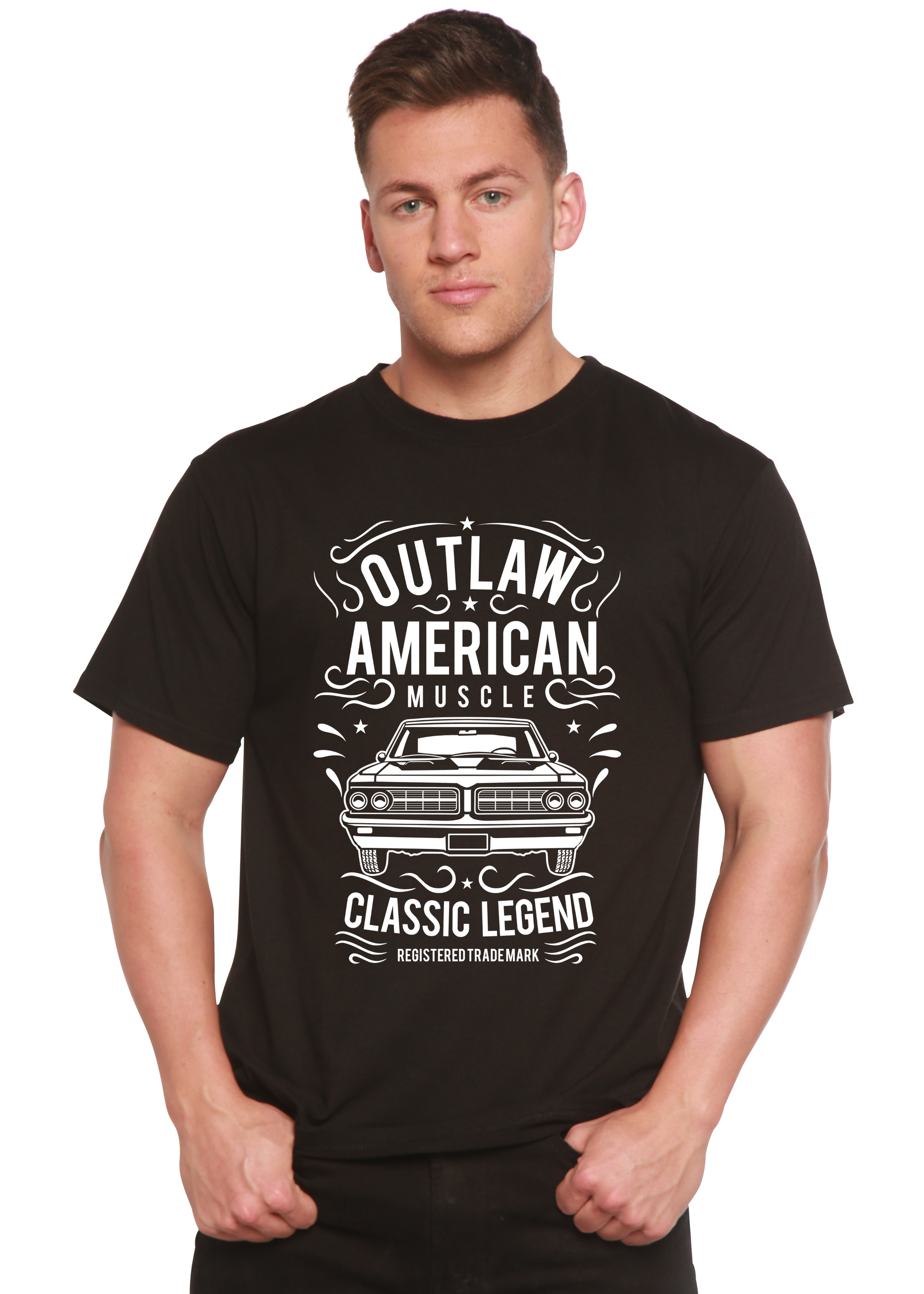 Outlaw American Muscle Spun Bamboo® Men's Bamboo Viscose/Organic Cotton Short Sleeve Graphic T-Shirt Spun Bamboo