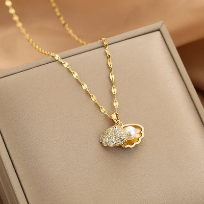 Korean Openable Shell Pearl Necklace ViralGalleria.com