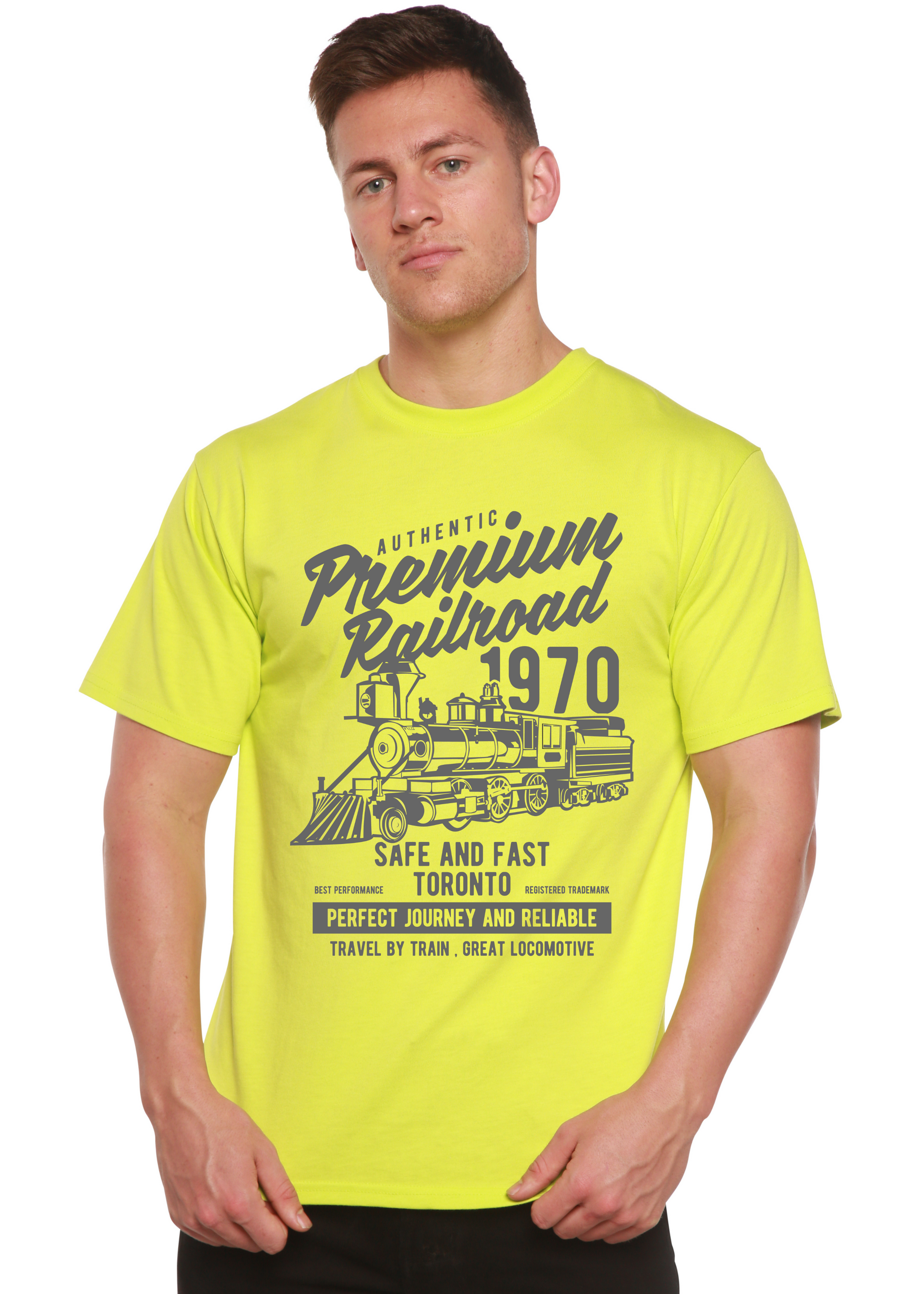 Premium Railroad Spun Bamboo® Men's Bamboo Viscose/Organic Cotton Short Sleeve Graphic T-Shirt Spun Bamboo