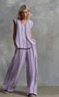 Women’s Sleeveless Striped Top and Full-Length Pants Set FitiqueFit