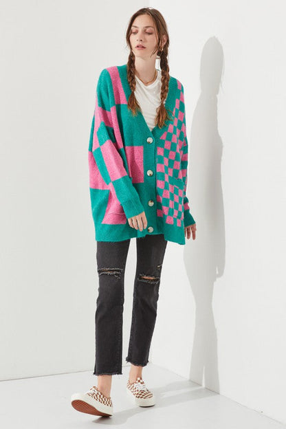 CHECKERED OVERSIZED SWEATER JJK5031P Shop Style & More | Fresh Looks, Everyday Deals & Free Shipping