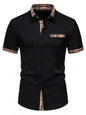 Men's Short Sleeve Plaid Trim Shirt New Era Fashion LLc