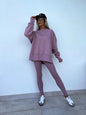 Women’s Casual Sweater Suit – Loose Split Top & Fitted Trousers Set FitiqueFit