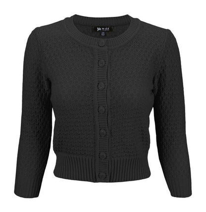 Cute Pattern Cropped Cardigan Sweater  3/4 Sleeve Shop Style & More | Fresh Looks, Everyday Deals & Free Shipping