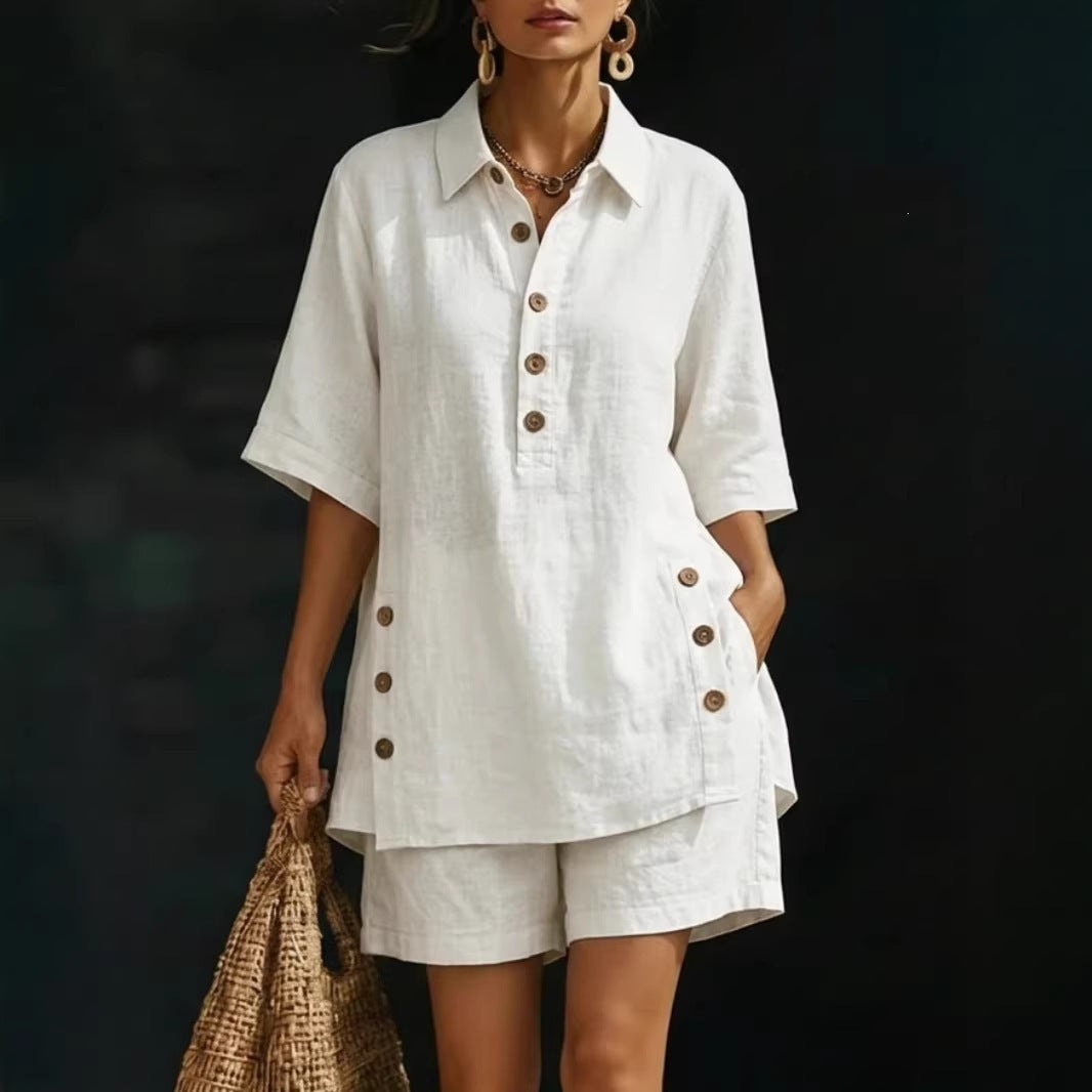 Short-Sleeve Shirt & Loose Pants Two-Piece Set – 4 Colors, S–5XL FitiqueFit