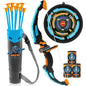 LED Bow & Arrow Toy Set for Kids Light-Up Archery Play Kit with Suction Cup Arrows (Blue/Green)