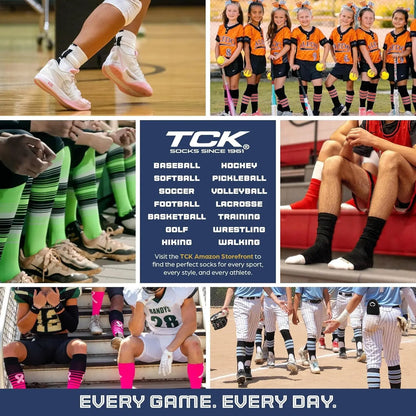 Baseball & Softball Socks | USA Made Dugout Series Striped | over the Calf | Sizing for Youth Boys, Girls, Men, & Women'S