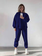 Women's Crewneck Sweatshirt & Jogger Pants Two-Piece Set – Loose Fit FitiqueFit