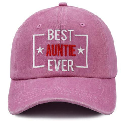 Best Auntle Ever Adjustable Wash Cotton Baseball Cap FitiqueFit