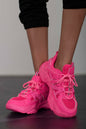 Berness Running Late Chunky Sole Athletic Sneakers in Hot Pink New Era Fashion LLc