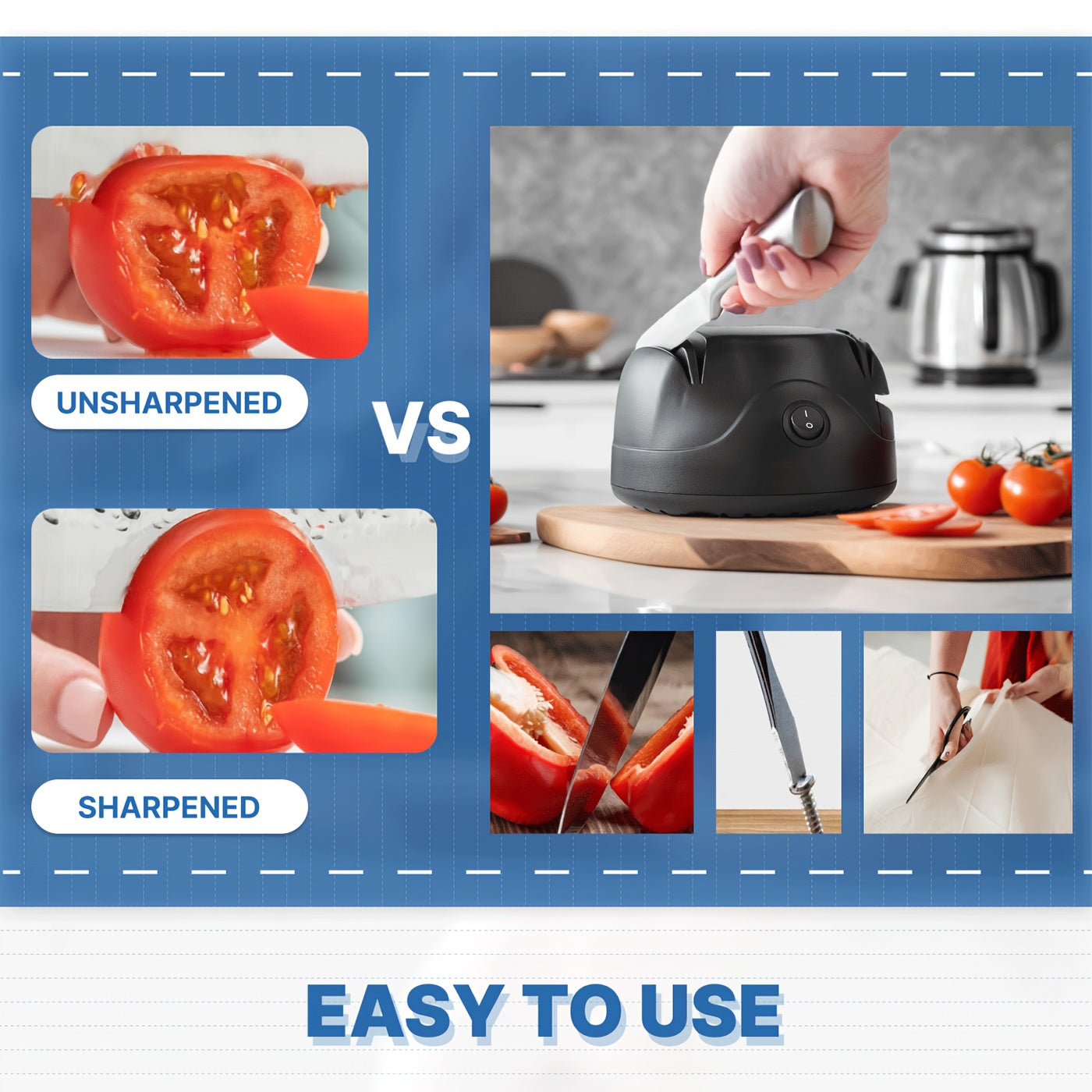 [Professional Knife Sharpener] WANVOAPLS Professional Electric Knife Sharpener 28D-4 Model - 4-Slot Sharpening System, Dual Voltage (36V-100V) with US Plug, ABS Material - Ideal for Kitchen Knives and Utensils | Modern Kitche NovaCart