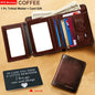 Genuine Leather Men's Wallet/Ultra-Thin Top-Grain Cowhide/Compact Multi-Function ID Credit Card Holder/RFID Blocking/Blessing Card Set/Christmas Valentine's Day Father's Day Gift NovaCart