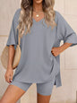 Full Size Casual Loose V-Neck T-Shirt & Shorts Set Plus Size New Era Fashion LLc
