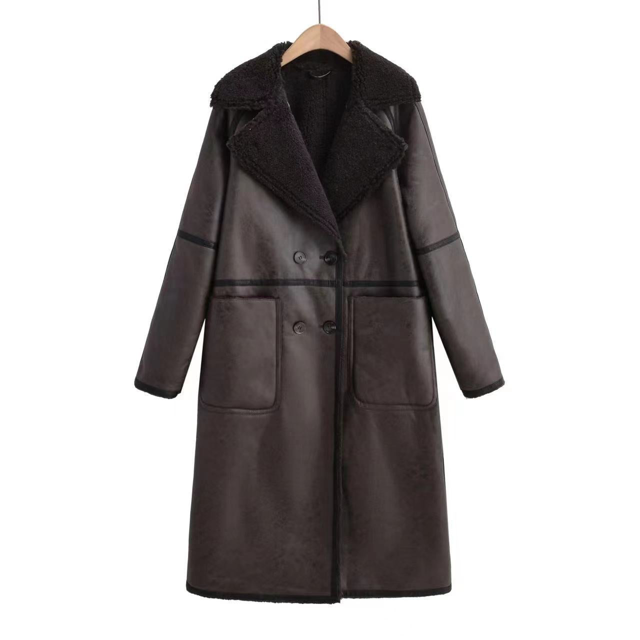 Women’s Belted Double-Breasted Winter Trench Coat FitiqueFit