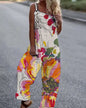 Women's Butterfly Print Overalls – Sleeveless Loose Fit Suspender Pants FitiqueFit