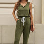 Women’s Off‑Shoulder Button Top & Pocket Pants Set FitiqueFit