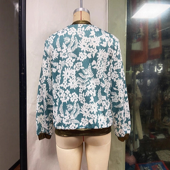 Casual Jacket Slim-fit Zipper Printed Jacket See size chart under “more details” The Fashion Celestial