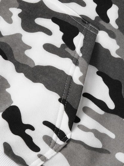 Men's Camouflage Loose Pullover Hooded Fleece Sweatshirt for Autumn And Winter, Hooded, Fleece NovaCart