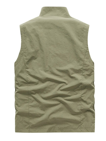 Men's Plus Size Multi-Pocket Zip Up Vest New Era Fashion LLc