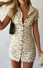 Women's Collared Button-Front Bodycon Mini Dress – Y2K Preppy FitiqueFit